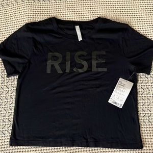 Athleta medium crop tee, NWT, black